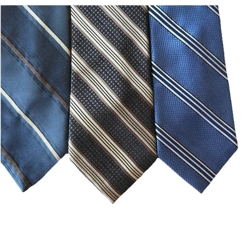 3 VTG striped Rep Ivy League Ties Academia classic business Grandpa Preppy 3”